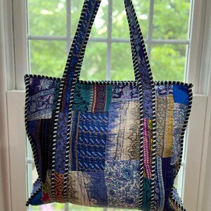 BRAND NEW Handmade Patchwork Tote Bag – Kantha Quilt Shoulder Bag